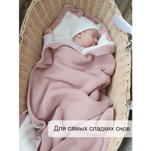 Теплый вязаный плед 