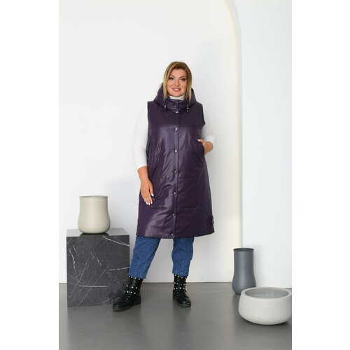 фото Жилет karmelstyle, размер 60, фиолетовый