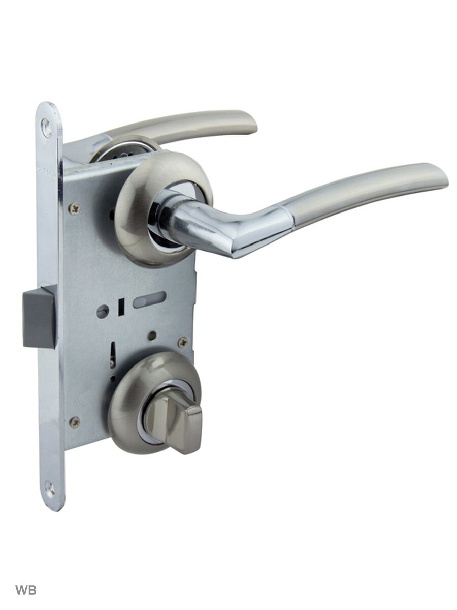 Защелка с ручками 96/5406 WC межосевое 96 мм (Тип 6) SN (никель) MARLOK