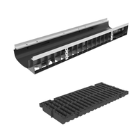 Лоток пластиковый усиленный DN200 H118 мм с полиамидной решеткой и крепежом класс   ...