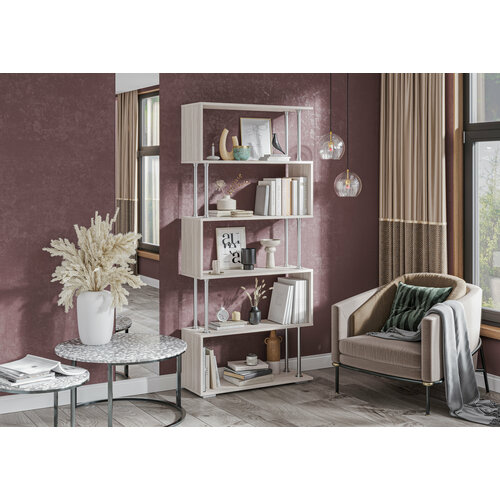 Стеллаж №1 (85х187х28.8 см) шимо светлый Стендмебель