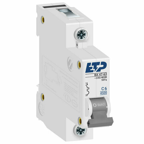 Выключатель автоматический ETP 1P 6А тип C 45 кА 690₽