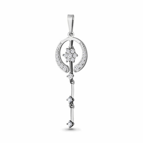 фото Подвеска aquamarine, серебро, 925 проба, фианит