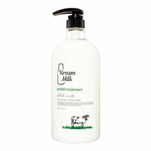 Kream Milk Protein Shampoo White Musk Шампунь для волос с экстрактами молочного протеина, козьего молока и ароматом белого мускуса 1100мл
