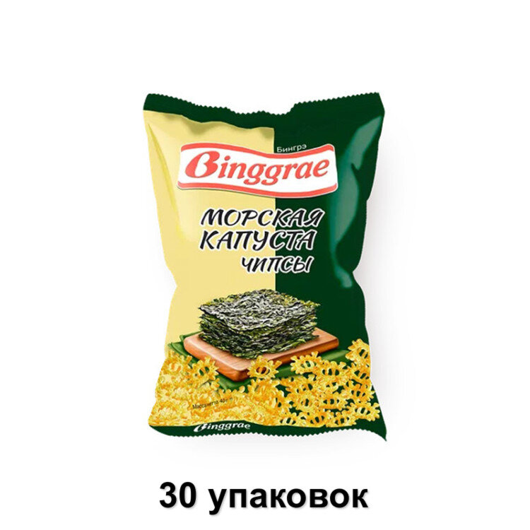 Binggrae Чипсы Морская капуста, 50 г, 30 уп