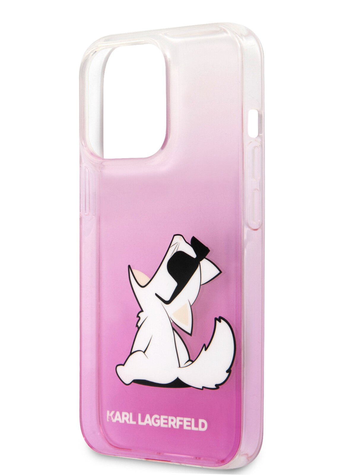 Lagerfeld для iPhone 13 Pro чехол PC/TPU Choupette Fun Hard Gradient Pink