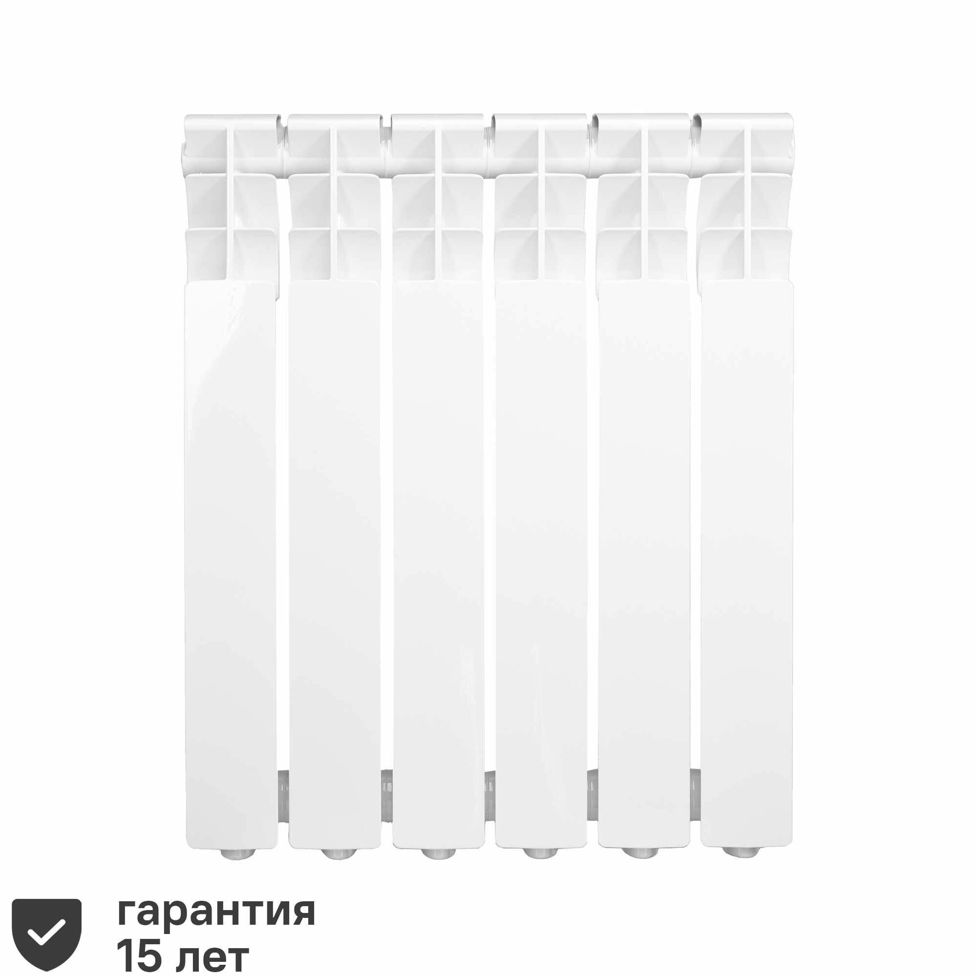 фото Радиатор Monlan 500/80 алюминий 6 секций боковое подключение цвет белый
