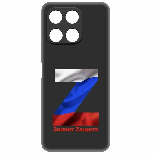 Чехол-накладка Krutoff Soft Case Z-Значит Zащита для Honor X6a черный чехол накладка krutoff soft case z значит zащита для honor x30i черный