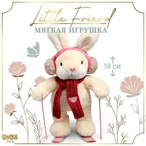 Мягкая игрушка Little Friend зайка на лыжах красный шарф 1523₽