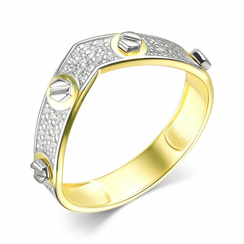 фото Кольцо diamant online, золото, 585 проба, фианит, размер 18, прозрачный