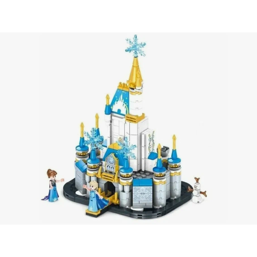 Конструктор Ледяной Замок Эльзы 432 детали, 3 фигурки с Led подсветкой, конструктор для девочек и мальчиков, домик принцессы