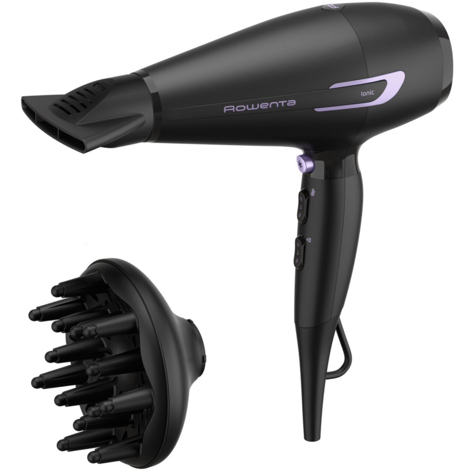 Фен для волос Rowenta Pro Power+ CV7210F0, черный, 2200 Вт, ионный генератор, диффузор - фотография № 9