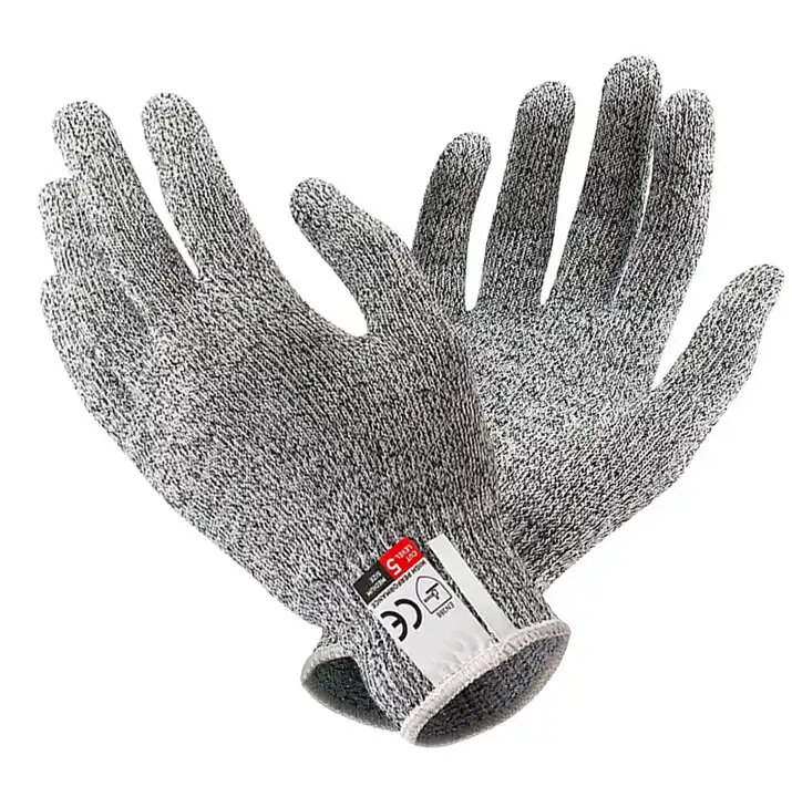 Защитные перчатки от порезов и проколов HPPE protect дышащие - 5 класс защиты, размер L