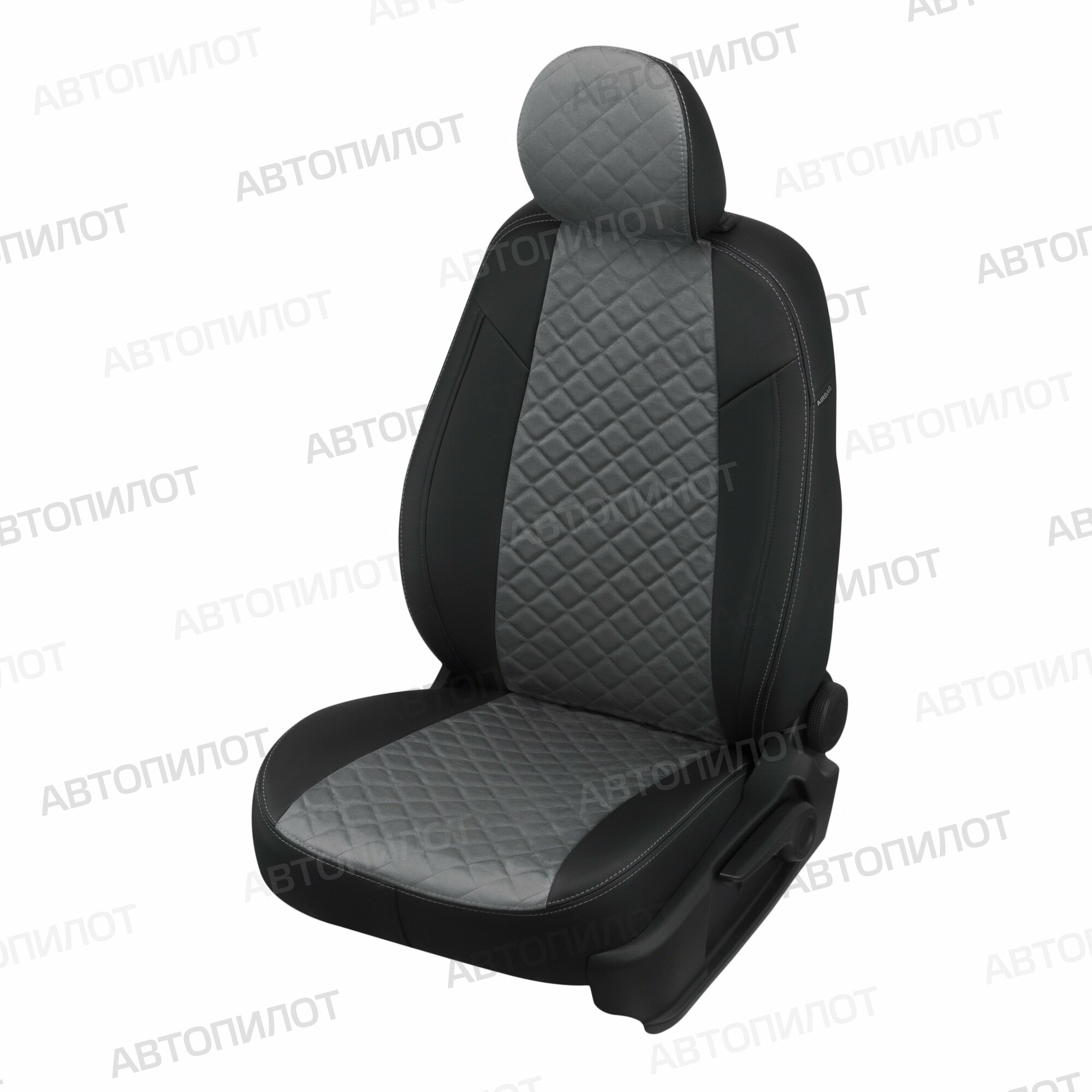 Чехлы Автопилот для Chevrolet Cruze Sd/Hb/Wag c 09-15г. Алькантара, ромб, черный, серый.