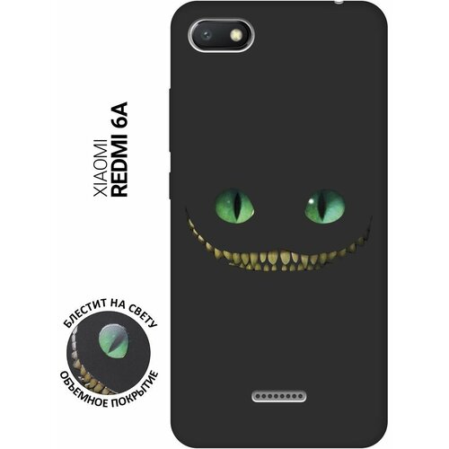 Матовый Soft Touch силиконовый чехол на Xiaomi Redmi 6A, Сяоми Редми 6А с 3D принтом Cheshire Cat черный матовый soft touch силиконовый чехол на xiaomi redmi 4x сяоми редми 4х с 3d принтом cheshire cat черный