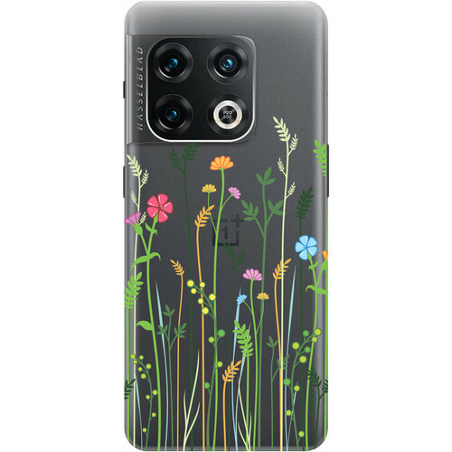 Силиконовый чехол на OnePlus 10 Pro / ВанПлюс 10 Про с 3D принтом Flowers and Fern прозрачный силиконовый чехол на oneplus 10 pro ванплюс 10 про с 3d принтом lilac flowers прозрачный