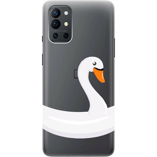 Силиконовый чехол на OnePlus 9R / ВанПлюс 9Р с 3D принтом Swan Swim Ring прозрачный силиконовый чехол на oneplus 8 ванплюс 8 с 3d принтом duck swim ring прозрачный