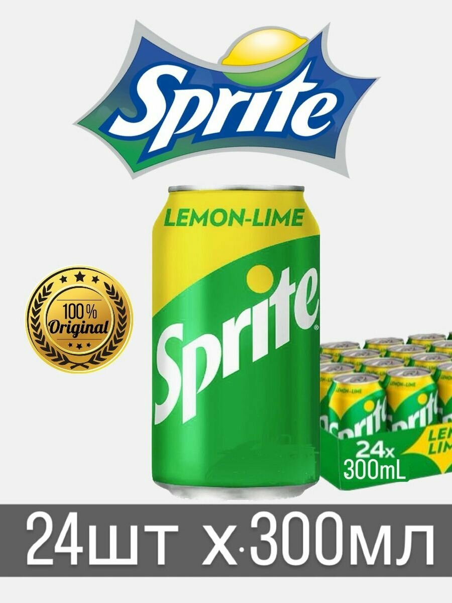 Sprite оригинальные напитки газированные 24 шт. х 300 мл.