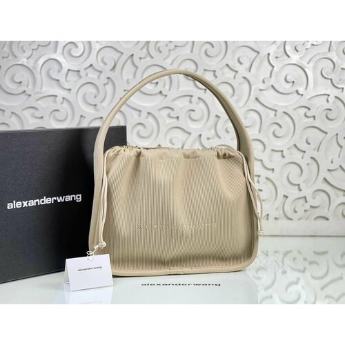фото Сумка торба alexander wang, фактура матовая, бежевый