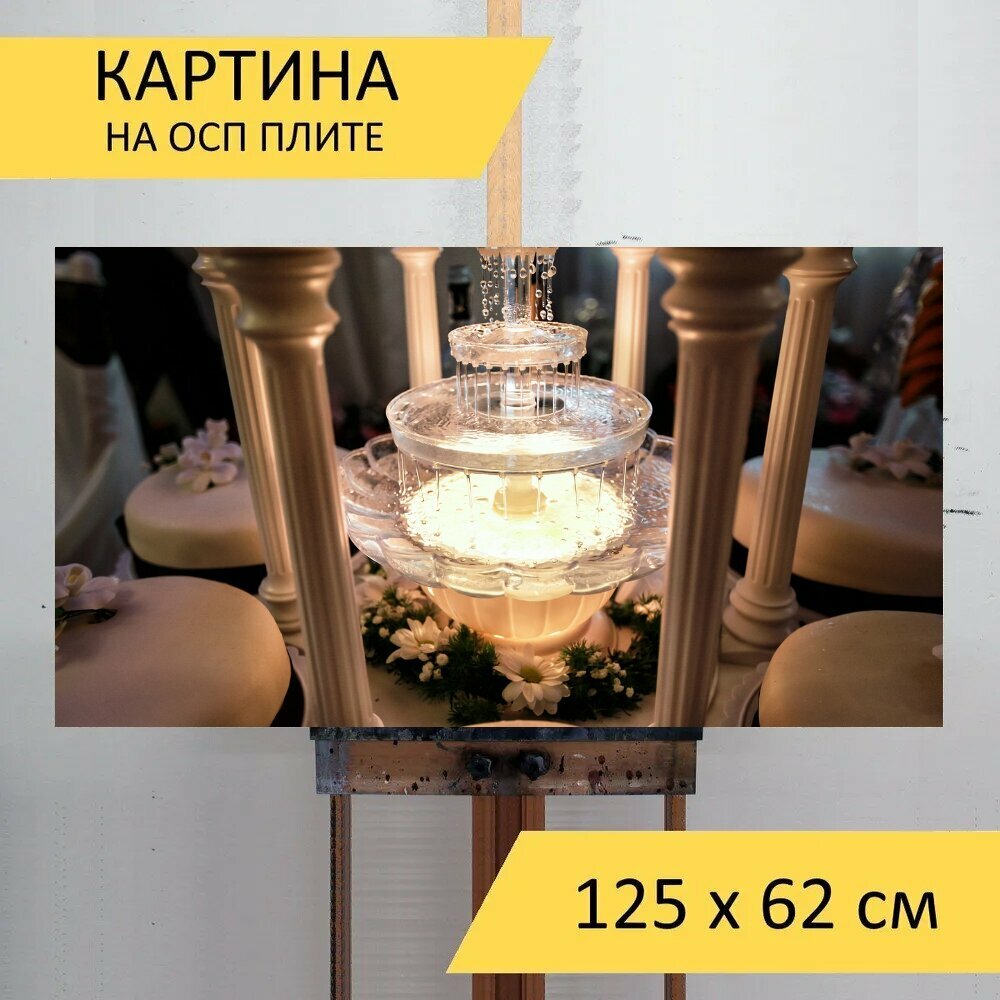 Картина на ОСП 125х62 см. "Свадьба, интерьер, дизайн" горизонтальная, для интерьера, с креплениями