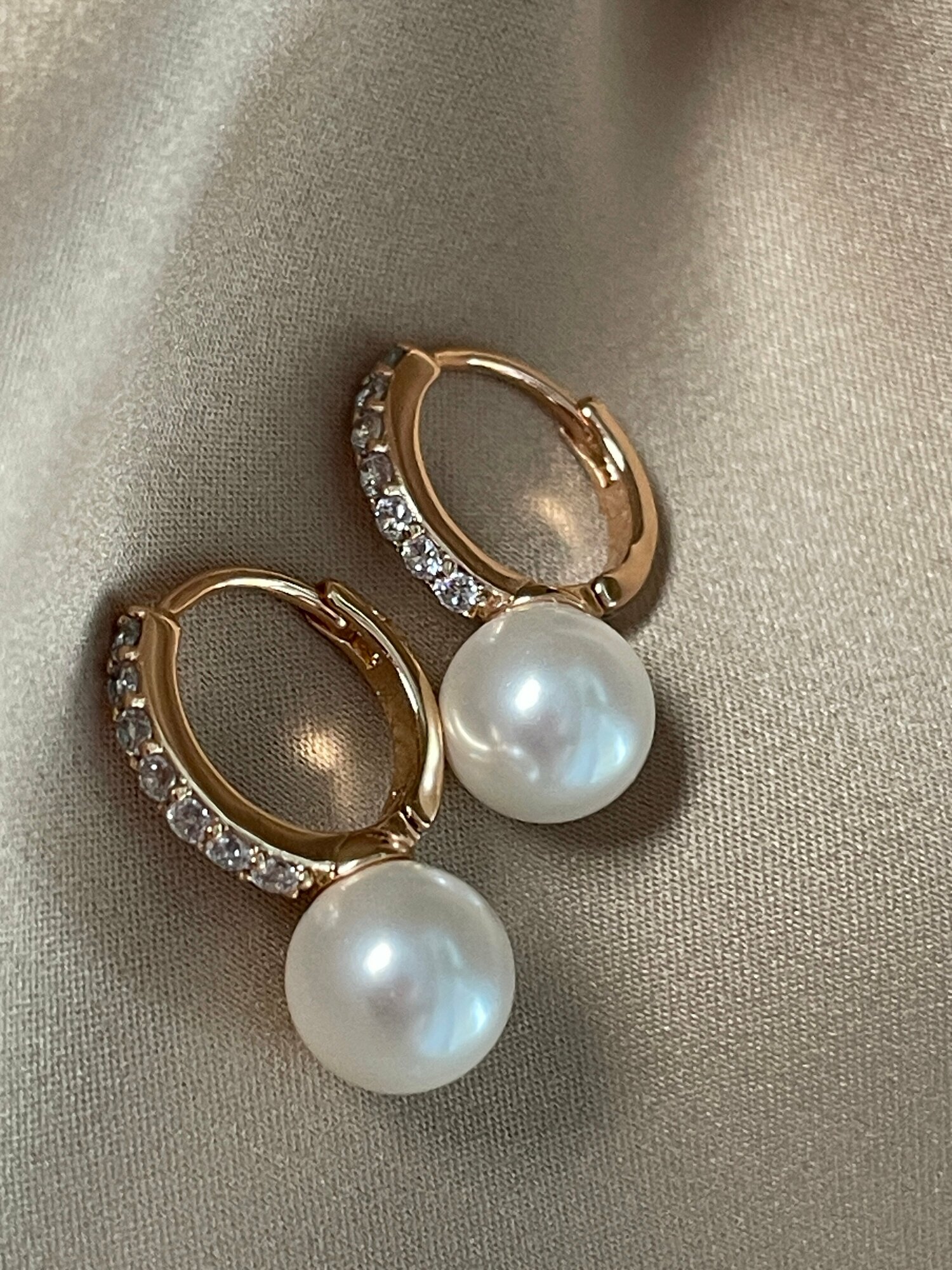 Серьги конго XUPING JEWELRY, жемчуг имитация, циркон