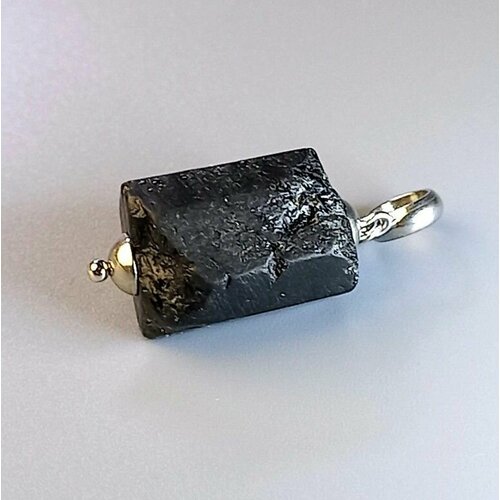фото Подвеска, турмалин, черный, серебряный нет бренда