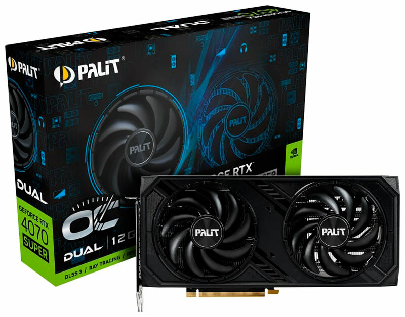 Видеокарта Palit GeForce RTX4070 SUPER DUAL OC 12GB (NED407SS19K9-1043D)