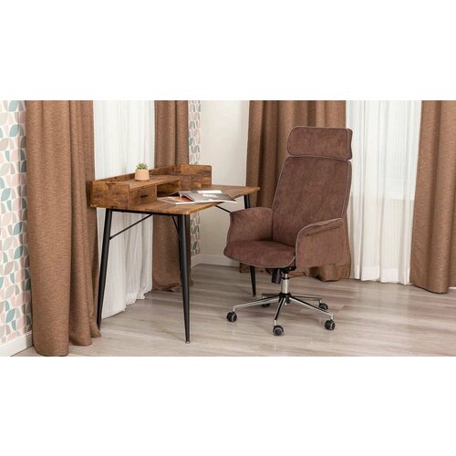 Кресло рабочее Trento Тренто опора 5 лучевая хром на колесах коричневый 21990₽