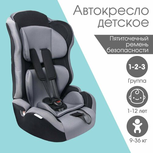 Автокресло Multi, группа 1/2/3, 9-36 кг, (1-12 лет) Серый