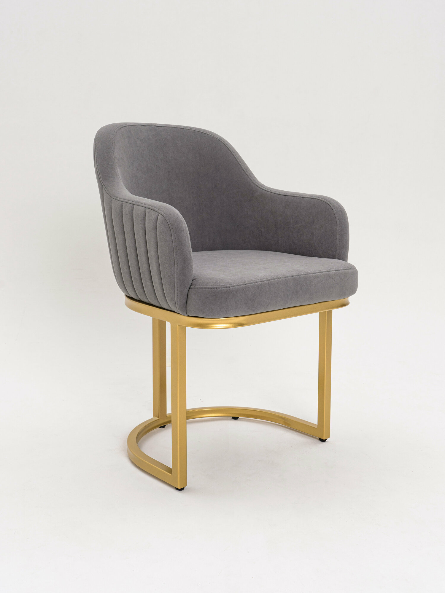 Стул Bella Gray / Gold, стул для гостиной, кресло для гостиной с золотыми ножками, серый стул с золотом
