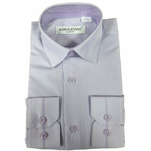 фото Школьная рубашка, размер 122/30, фиолетовый korolevich