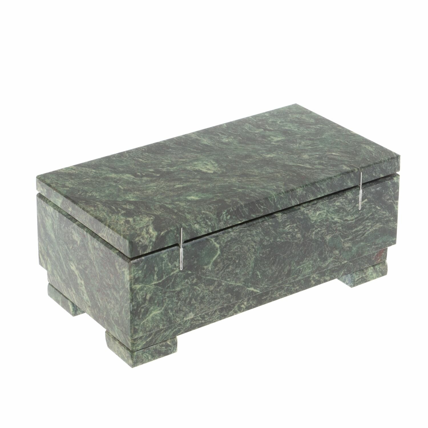 Шкатулка для денег "Купюра" с зеркалом змеевик 18,5х9,5х6,5 см 120045 — фото 1