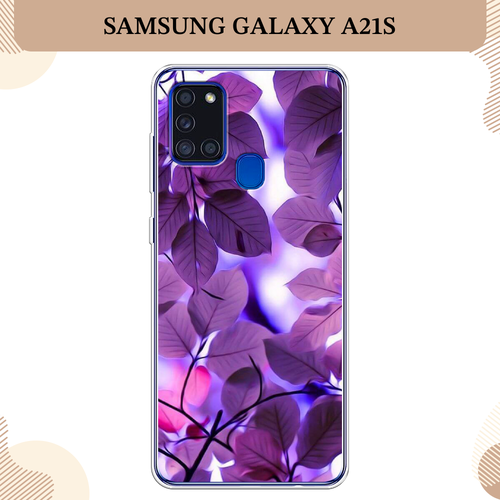 пластиковый чехол сиреневые листики на samsung galaxy grand 2 самсунг галакси гранд 2 Силиконовый чехол Сиреневые листики на Samsung Galaxy A21s / Самсунг Галакси А21s