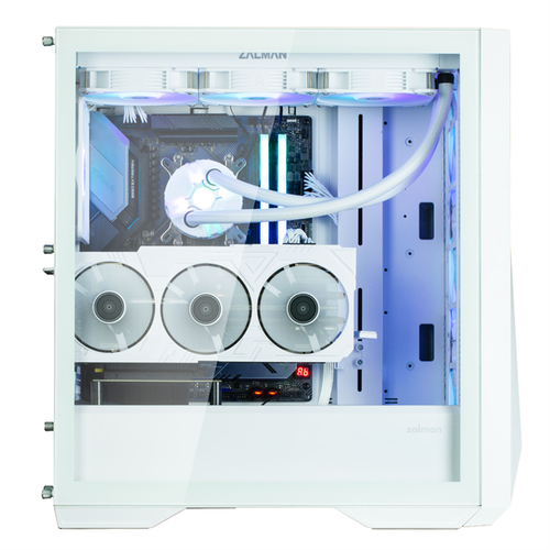 Корпус Zalman Z9 Iceberg MS, EATX, WHITE, WINDOW, 4x3.5, 5x2.5, 2xUSB2.0, 2xUSB3.0, 1xUSB 3.1 Gen2 Type-C, FRONT 3x140mm ARGB, REAR 1x140mm ARGB корпус minitower zalman z1 iceberg white matx window front 2x120mm rear 1x120mm без бп z1 iceberg white