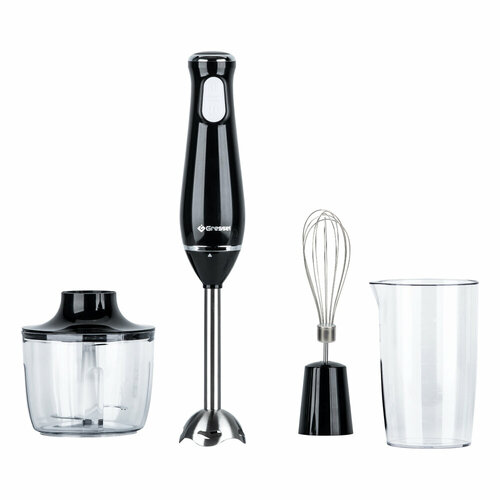 Погружной блендер Gressel GRB-4002 3 насадки 2 скорости защита от перегрева черный 197500₽