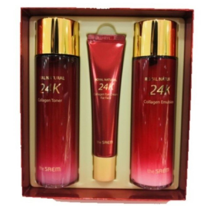 Увлажняющий набор премиум-класса с коллагеном The SAEM Royal Natural 24K Collagen Skin Care 2 Set (150 мл*2 шт/40 мл)