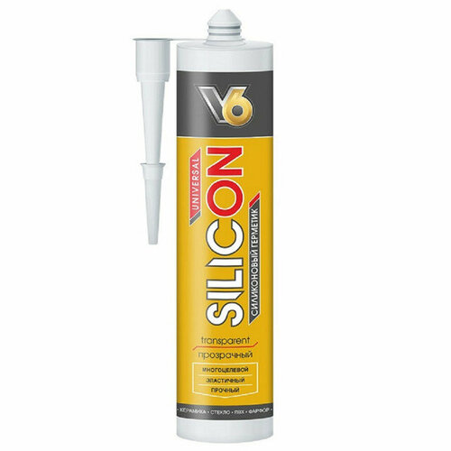 Герметик силиконовый v6 универсальный 04кг прозрачный арт02-03-12 1053₽