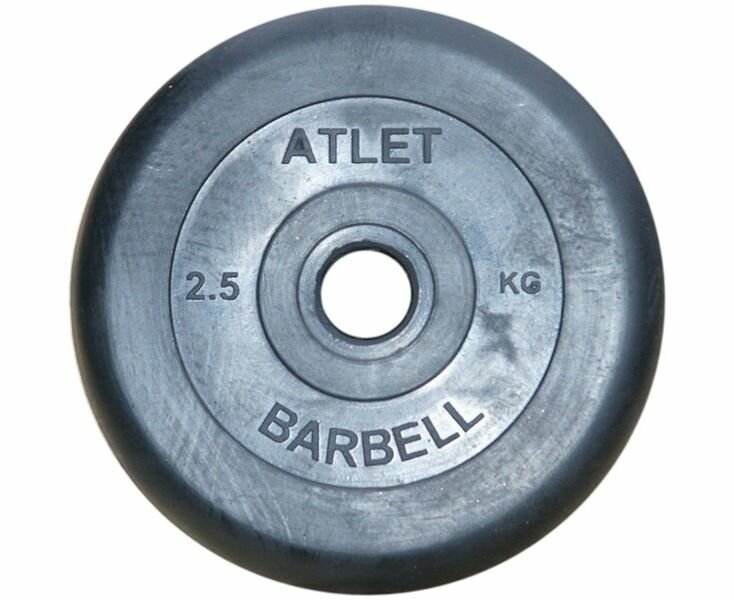 Диск обрезиненный BARBELL ATLET 2,5 кг / диаметр 31 мм