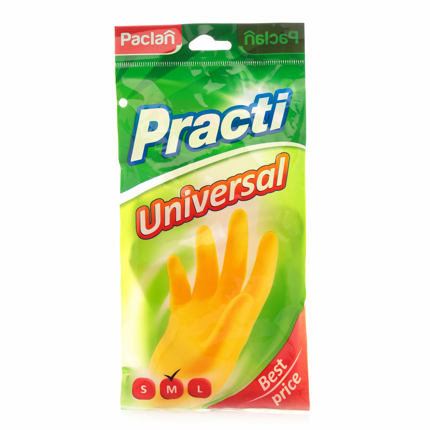 Перчатки хозяйственные Practi Universal желтые, р. M, 1 пара ТМ Paclan (Паклан)