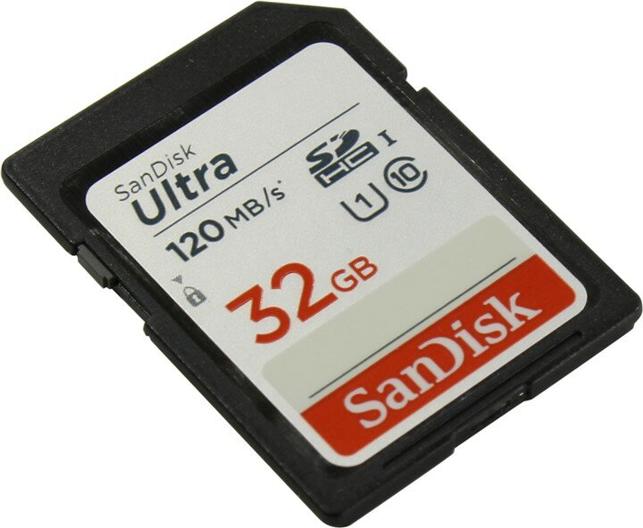 Карта памяти Sandisk 32Gb Ultra SDHC Class 10 UHS-I (120/10 MB/s)