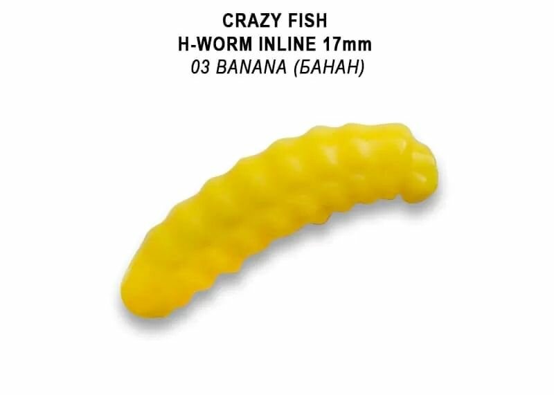 Мягкие приманки Crazy Fish MF H-WORM INLINE 0.7" Сладкий сыр # 003 (6 х 10шт)