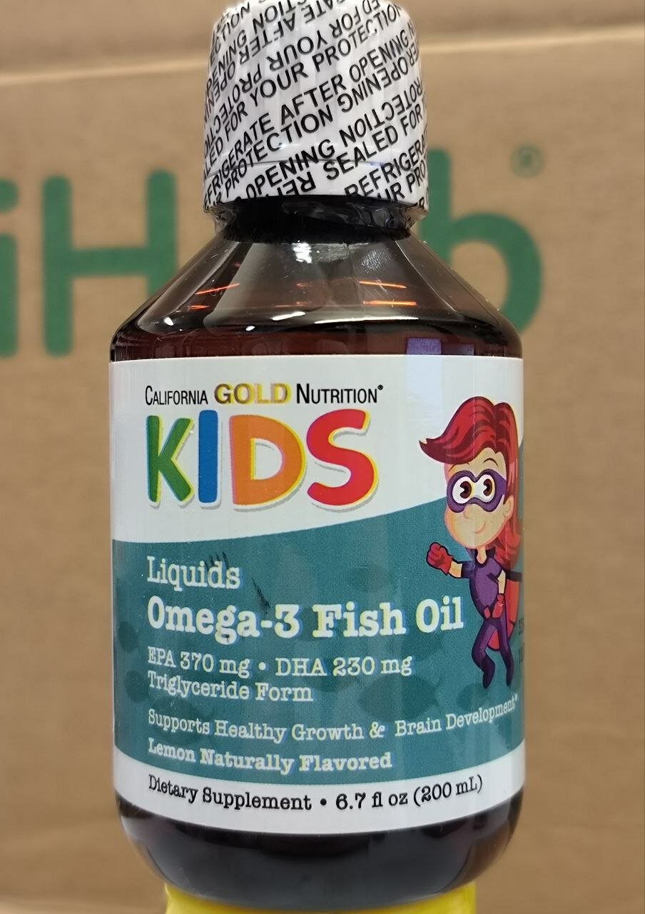 Детский рыбий жир California Gold Nutrition Omega-3 Fish oil, 200 мл