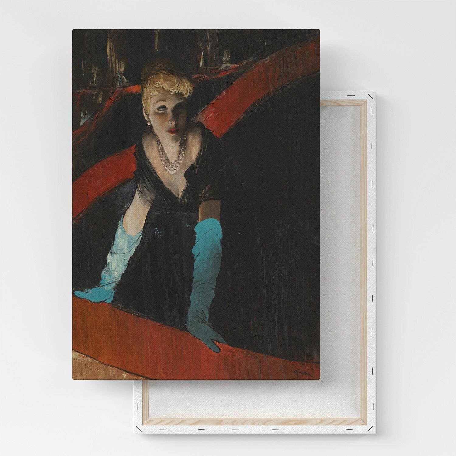 Картина на холсте, репродукция / Рене Грюо - The Blue Gloves / Размер 40 x 53 см