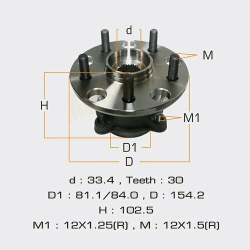 Ступичный узел Masuma rear MARK X GRX121 with ABS 1485₽