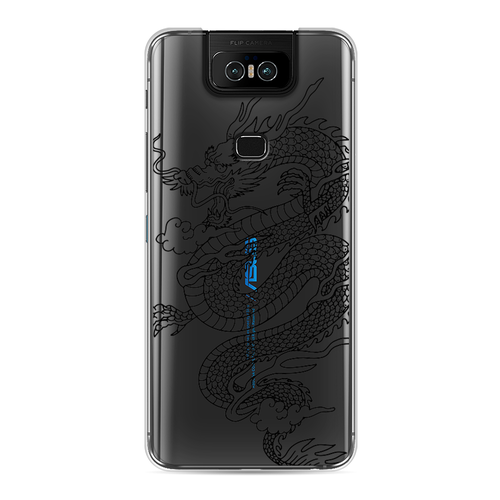 Силиконовый чехол на Asus Zenfone 6 ZS630KL / Асус Зенфон 6 ZS630KL Большой китайский дракон, прозрачный силиконовый чехол на asus zenfone 6 zs630kl асус зенфон 6 zs630kl chillin killin