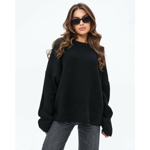 фото Пуловер, размер оверсайз, черный киргизия