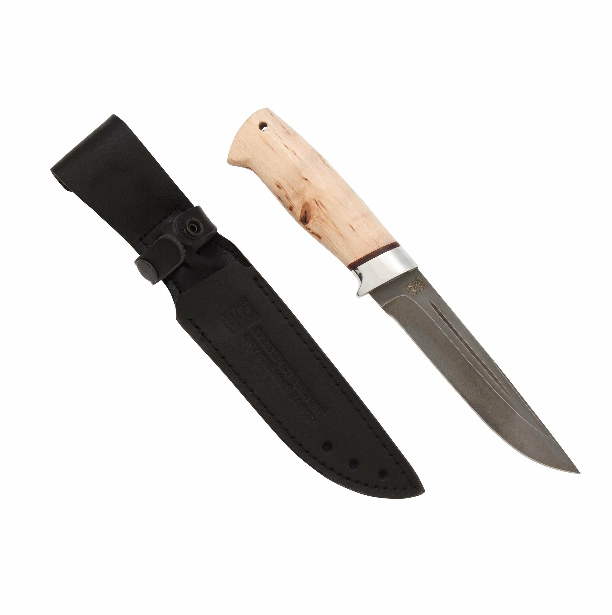 Нож "Бекас" (сталь Х12МФ, карельская береза/ал.)