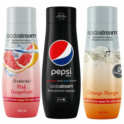 Сироп-концентрат SodaStream Pepsi Max+Грейпфрут+Апельсин-Манго 440 мл 3 шт