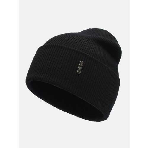 Шапка бини КАЛЯЕВ, размер 54, черный шапка бини korkki кремовая