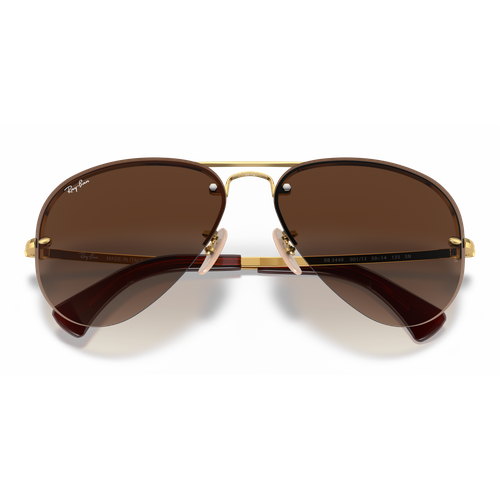 Солнцезащитные очки Ray-Ban RB 3449 001/13, коричневый, золотой